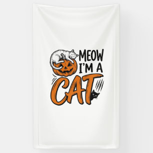Funny Halloween Cat Pumpkin Typography Shirt Desig Banner