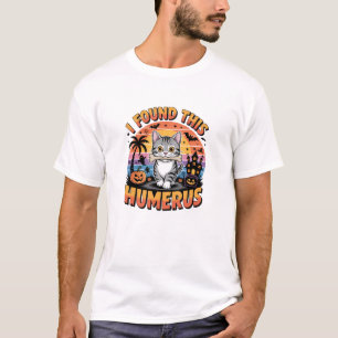 Funny Halloween Cat Pun Skeleton Bone Humour Joke T-Shirt