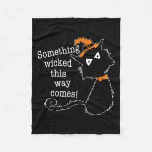 Funny Halloween Cat - Shakespeare Macbeth Quote  Fleece Blanket