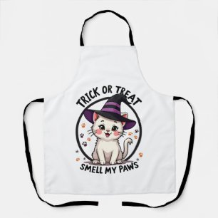 Funny Halloween Cat Shirt - Cute Trick or Treat Gi Apron