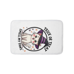 Funny Halloween Cat Shirt - Cute Trick or Treat Gi Bath Mat