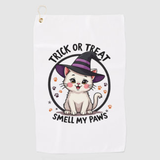 Funny Halloween Cat Shirt - Cute Trick or Treat Gi Golf Towel