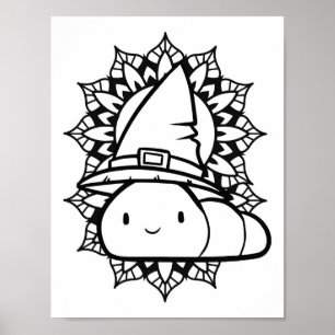 Funny Halloween Caterpillar Colouring Page Poster