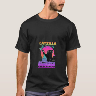 Funny Halloween Catzilla Japanese Monster Cat Paro T-Shirt