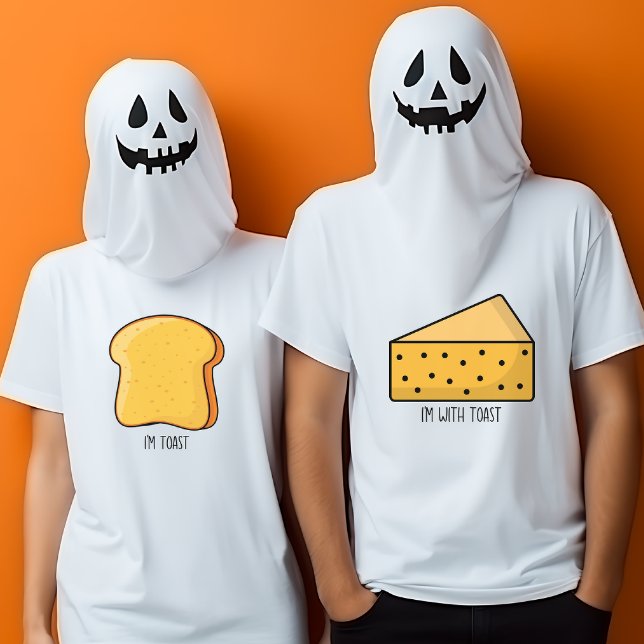 Funny Halloween cheesy I'm with toast  couples  T-Shirt (Creator Uploaded)