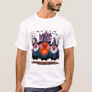 Funny Halloween Chicken Witch Spooky Season Women  T-Shirt