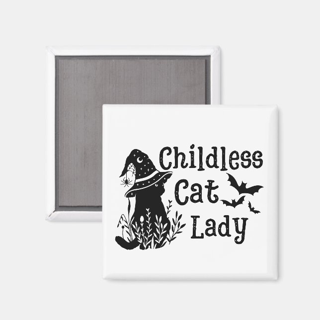 Funny Halloween Childless Cat Lady  Magnet (Front/Back)