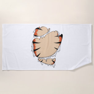 Funny Halloween Cool Funny Halloween For Tiger Beach Towel