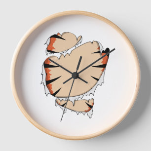 Funny Halloween Cool Funny Halloween For Tiger Clock