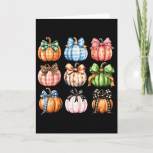 Funny Halloween Coquette Bow Pumpkin Autumn Thanks Card