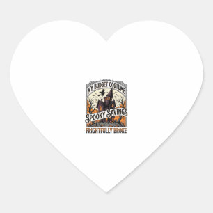 Funny Halloween Costume Broke Witch Haunted House  Heart Sticker