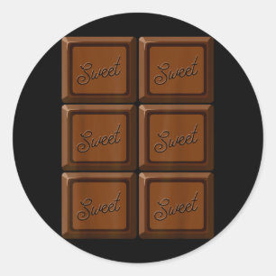 Funny Halloween Costume Chocolate Bar Classic Round Sticker