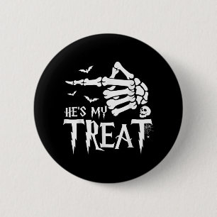 Funny Halloween Costume Couple Skeleton Matching S 6 Cm Round Badge