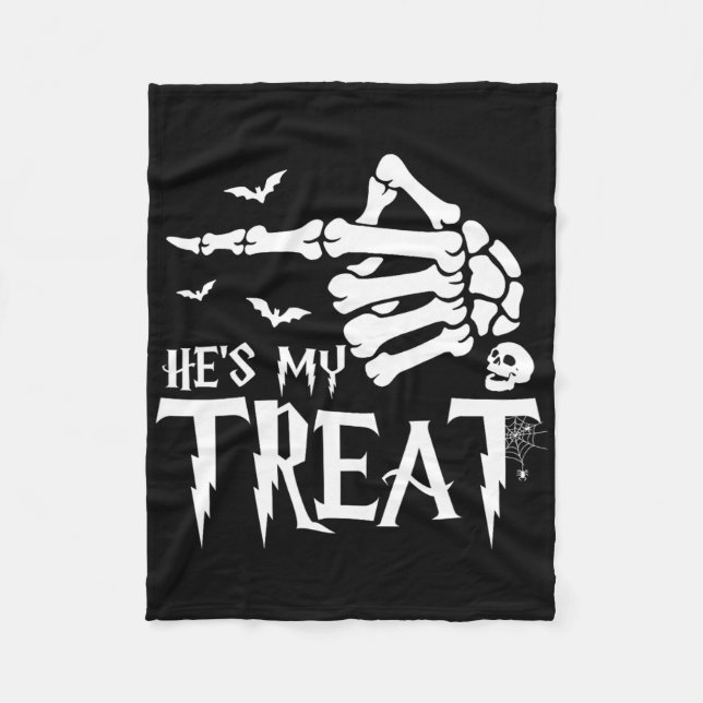 Funny Halloween Costume Couple Skeleton Matching S Fleece Blanket (Front)