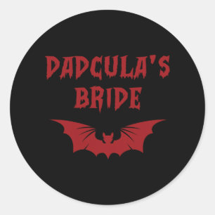 Funny Halloween Costume Dadcula's Bride Dracula Va Classic Round Sticker