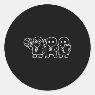 Funny halloween costume ghost for gym teacher pe classic round sticker