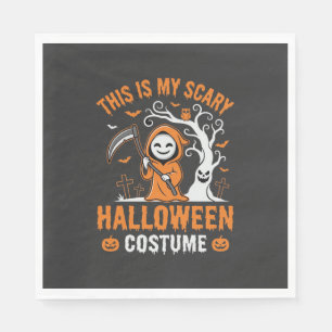 Funny Halloween Costume Grim Reaper Graveyard Desi Napkin