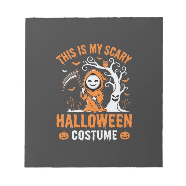 Funny Halloween Costume Grim Reaper Graveyard Desi Notepad (Front)