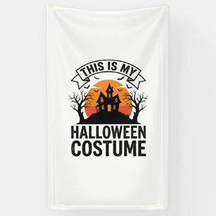 Funny Halloween Costume Haunted House Vintage Shir Banner