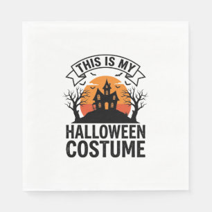 Funny Halloween Costume Haunted House Vintage Shir Napkin