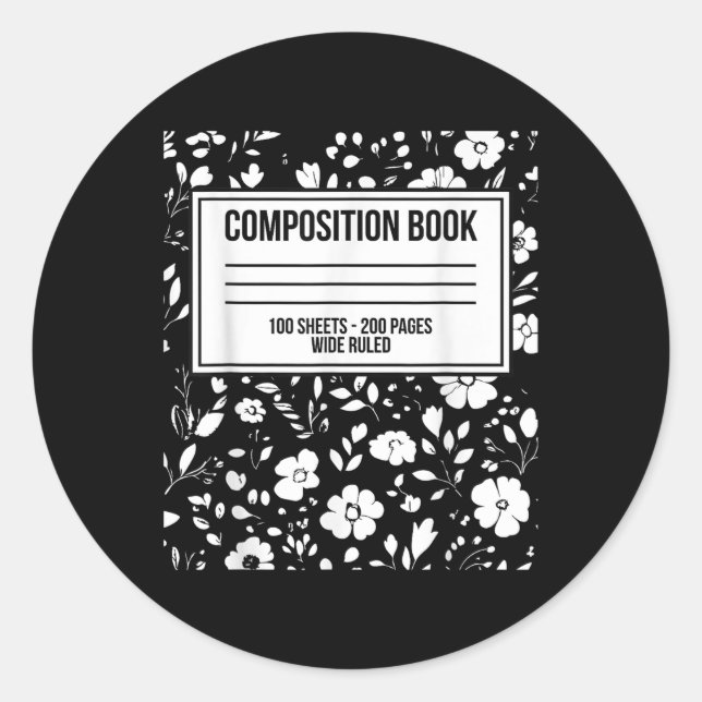 Funny Halloween Costume Journal Composition Notebo Classic Round Sticker (Front)