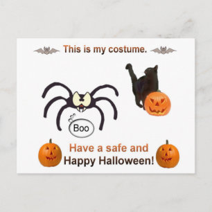 Funny Halloween Costume Postcard