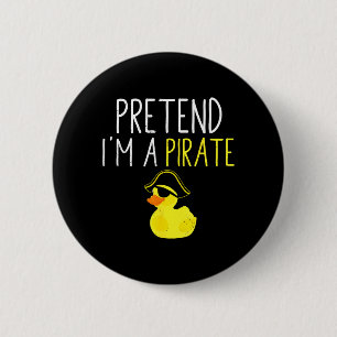 Funny Halloween Costume Pretend A Pirate Black 6 Cm Round Badge
