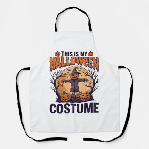 Funny Halloween Costume Pumpkin Witch Shirt Design Apron