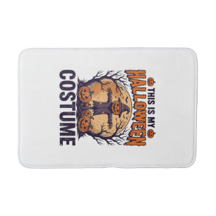 Funny Halloween Costume Pumpkin Witch Shirt Design Bath Mat
