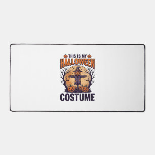 Funny Halloween Costume Pumpkin Witch Shirt Design Desk Mat
