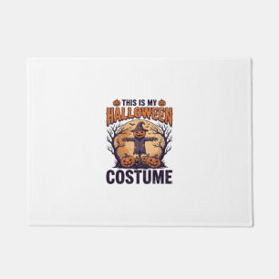 Funny Halloween Costume Pumpkin Witch Shirt Design Doormat