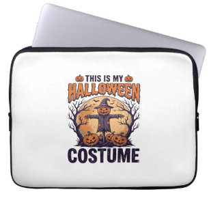 Funny Halloween Costume Pumpkin Witch Shirt Design Laptop Sleeve