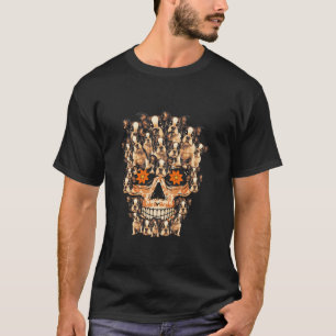 Funny Halloween Costume Skull Boston Terrier Dog L T-Shirt