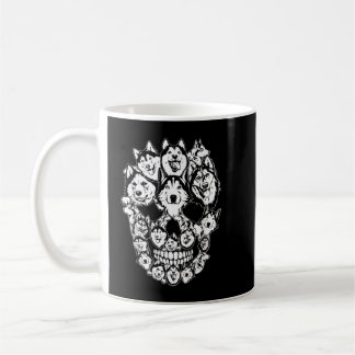 Funny Halloween Costume Skull Siberian Husky Dog L Coffee Mug