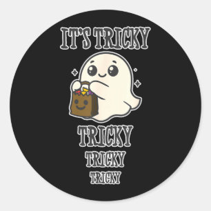 Funny Halloween Costume Spooky Season Trick Or Classic Round Sticker