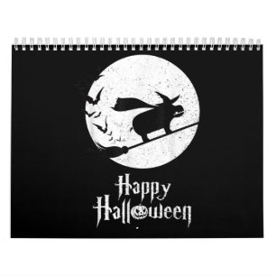 Funny Halloween Costume Witch Hippo Lover Gift Calendar
