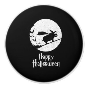 Funny Halloween Costume Witch Hippo Lover Gift Ceramic Knob