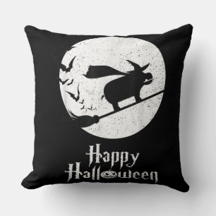 Funny Halloween Costume Witch Hippo Lover Gift Cushion