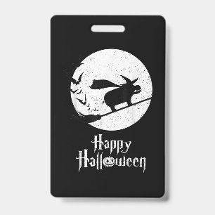 Funny Halloween Costume Witch Hippo Lover Gift ID Badge
