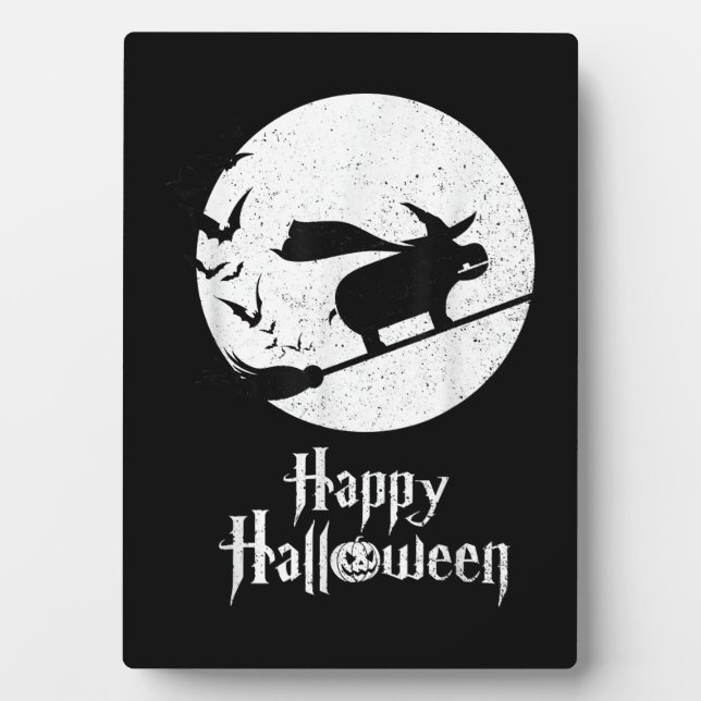 Funny Halloween Costume Witch Hippo Lover Gift Plaque (Front)