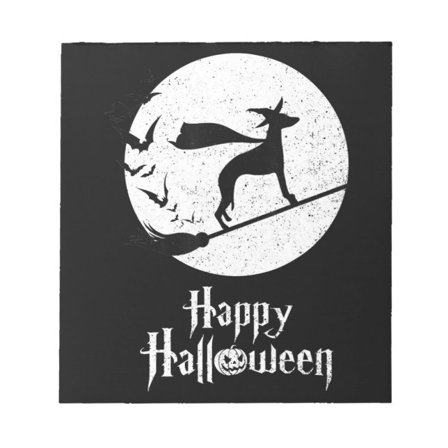 Funny Halloween Costume Witch WHIPPET Dog Lover Gi Notepad (Front)