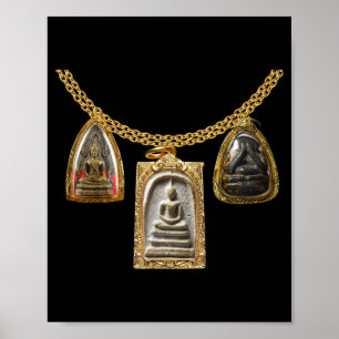 Funny Halloween Costume With Thai Style Buddhist Poster