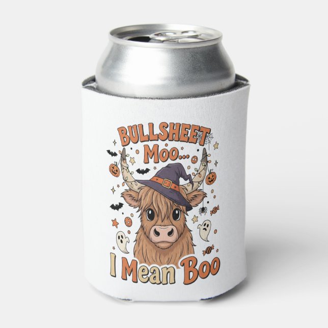 Funny Halloween Cow Bullsheet I Mean Can Cooler (Can Front)