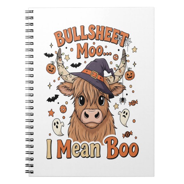 Funny Halloween Cow Bullsheet I Mean Notebook (Front)