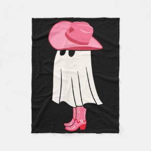 Funny Halloween Cowgirl Boo Ghost Cute Spooky Cowb Fleece Blanket