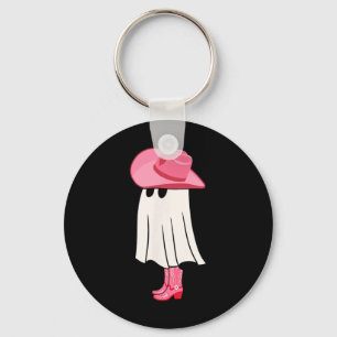 Funny Halloween Cowgirl Boo Ghost Cute Spooky Cowb Key Ring