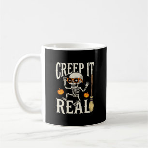 Funny Halloween Creep It Real Dancing Skeleton Des Coffee Mug