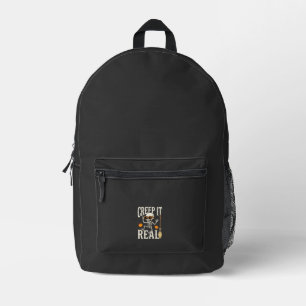 Funny Halloween Creep It Real Dancing Skeleton Des Printed Backpack