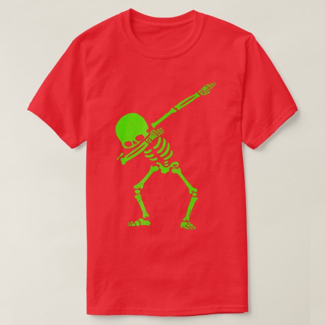 Funny Halloween Dabbing Skeleton Tee Halloween GLO (Design Front)