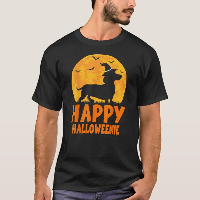 Funny Halloween Dachshund Dog Scary Wiener Pet Cos T-Shirt (Front)